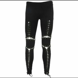 Stylestalker lace up black leggings. Size 4, small.